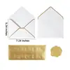 Venta caliente transfronteriza simple estilo occidental borde dorado pegamento de saliva autoadhesivo color doble pegamento papel dorado tarjeta de felicitación sobre personalización