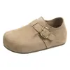 Sandálias Birkenstock Estilo Japonês para Mulheres, Novos Sapatos Casuais de Primavera Retro com Fivela Dupla, Versáteis para o Dia a Dia, Slip-On com Solado Macio