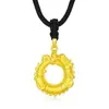 Colgante de Dragón de Oro y Plata Pura 999 Jiufengxiang con Hebilla de Paz, Cuenta para Atraer Riqueza y Girar la Fortuna, Regalo para Hombres y Mujeres
