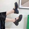 Zapatos Mary Jane de Cuero Retro Mocasines de Suela Gruesa para Aumentar la Altura para Mujer 2025 Nuevos Zapatos Casuales de Moda Versátiles de Nicho para Mujer