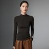Suéter meia gola alta feminino outono e inverno novo 120s Yangtze fio suéter sem costura base de viajante suéter de lã pura