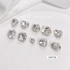 Año nuevo celebridad de internet uña hecha a mano serie blanca usar uña tridimensional incrustada diamante circonita pila de perlas diamantes pegatinas de uñas joyería