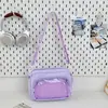 Bolsa Transparente de Ombro Cruzado Cor Sólida, Bonita e Fashion, Versátil, Alto Valor Estético, para Meninas, Adequada para Faculdade e Estilo Anime