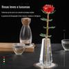 Presente de Dia dos Namorados Folha de Flange de Cristal Flores Rosa Ornamentos para Namorada Esposa Artesanato de Cristal Romântico Aniversário