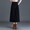Saia lápis de lã moderna de alta qualidade com um leve corte em A para mulheres, nova saia midi de cintura alta estilo coreano outono e inverno 2026
