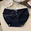 Ropa interior antibacteriana de tiro extendido de 10 A para niñas, color de verano, bloques de color, algodón puro, tiro medio, ajustada a la cadera, no apretada, bragas para mujer