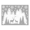 Decoración de Ventana de Vidrio con Atmósfera de Festival Pegatina de Ventana Silueta Blanca Reno Navideño Copo de Nieve Pegatina Electrostática PVC