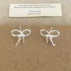 Brincos de Laço Ins Doces Femininos Design de Nicho Versátil para Roupas de Trabalho Dia a Dia Brincos de Alta Qualidade