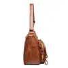 Bolso de Mujer de Comercio Exterior 2025 Nuevo Modelo Piel Suave Bolso para Mujer de Mediana Edad Moda Simple Elegante Bolso de Hombro Cruzado Bolso para Mamá de Dama