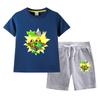 Ropa Infantil de Guerra de Plantas Zombis Traje de Verano para Niña Camiseta Fina Nueva de Manga Corta Pantalones Cortos Conjunto de Dos Piezas Versátil