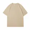 Camiseta de Manga Corta con Cuello Redondo Suelta de Peso Pesado 220g Verano Simple Camiseta de Exportación Color Sólido Para Hombres y Mujeres Top Mismo Estilo Shein