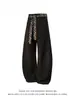 Elegantes pantalones de hombre con cinturón y corte curvo, pantalones anchos de verano holgados estilo americano para hombre, pantalones casuales fluidos para jóvenes