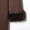 Atacado de Fabricantes de Roupas Femininas Transfronteiriços Jaqueta Casaco com Cinto Efeito Pele Sintética Novo Estilo Europeu e Americano 2025