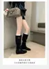 Botas de cano alto com fivela de cinto, botas femininas estilo coreano, botas de corte justo, lindas botas de cano alto, botas femininas, novo estilo de moda com design interno para aumentar a altura, 2026