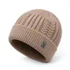 Chapéu de Tricô Masculino Outono Inverno com Forro de Fleece Aquecido Espesso Proteção para Orelhas Chapéu de Lã Chapéu para Proteção contra o Frio ao Ar Livre Chapéu Versátil de Puxar