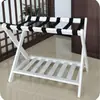 Estante para equipaje de bambú estante para equipaje de habitación de hotel plegable estante de doble almacenamiento suministro directo de fábrica