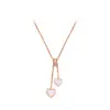 Collar Pequeño de Cintura de Plata Pura Cadena para Clavícula de Mujer Colgante de Corazón de Lujo Estilo Ins Joyería Regalo de Cumpleaños para Novia