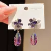 Brincos de gota cravejados de diamantes com pino de prata, sensação de luxo leve e de alta qualidade, brincos vintage estilo corte francês para mulheres com um design único