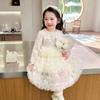 Vestido de pastel estilo Little Chanel para niña, Vestido de princesa de moda para primavera y otoño para niñas pequeñas, Atuendo de primavera para niños