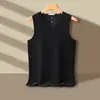 Camiseta Regata Térmica Masculina Sem Costura com Lã Alemã, Camada Base Engrossada Slim Fit, Roupa Íntima Elástica Geradora de Calor para Outono e Inverno, Regata