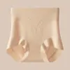 Roupa íntima feminina de seda de amoreira 10A, triangular, respirável, antibacteriana, invisível, de cintura alta, sem costura, com controle de barriga e levantamento de glúteos, modeladora, atacado