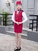 Ropa Infantil de Capitán Chino para Niños y Niñas Pilotos de la Fuerza Aérea con el Mismo Uniforme Ropa de Azafata Femenina Juego de Rol