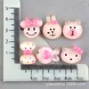 Pasador Clip Bb Oso Dibujo Animado Accesorios de Resina Conejo Pez Pajarita Tocado Diadema Paquete de Materiales Hechos a Mano DIY