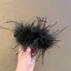 Presilha de Pena de Avestruz Pure Desire para Mulheres, Nova Presilha Grande de Tubarão de Luxo Leve Celebridade da Internet, Pente de Cabelo de Pena de Alta Qualidade, Acessório de Cabelo para Fios Soltos