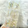 Pinza para el pelo de strass de color macarrón dulce estilo coreano, pinza de tiburón acrílica transparente de lujo ligero, accesorio para el pelo femenino