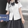 Camisa Uniforme Jk Feminina Manga Curta Branco Leite Estilo Verão Estudante Menina Roupa Íntima Camisa Top Estilo Preppy