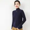Tejido de Punto con Cuello Alto Mezclado con Cachemira, Tejido Básico Cálido de Otoño e Invierno, Tejido de Punto con Solapa Cortavientos para Mujer, Suministro Directo de Fábrica