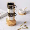 Portavasos Portavasos Posavasos para Taza de Té Portavasos de Hierro Accesorios para Juego de Té de Hierro Portavasos de Cerámica Estante de Almacenamiento Estante de Hierro Estante de Almacenamiento