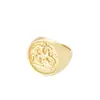 Venda Quente Transfronteiriça Novo Anel de Cobre da Moda Padrão de Cavalo Dourado Personalizado Anel Único Joia de Mão Venda Direta da Fábrica