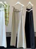 Pantalones Casuales de Pierna Ancha Estilo Coreano para Mujer, Nuevo de Verano Ajuste Holgado, Caída Elegante, Pantalones Rectos Finos y Adelgazantes de Longitud Completa