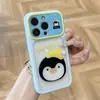 Diseño de pingüino y West Highland en bloques de color se transforma instantáneamente en una funda para iPhone 17 Pro Max apta para iPhone 16, funda transparente de cielo estrellado dopamina
