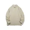 Camisa retro de manga larga estilo japonés para hombre, camisa de trabajo básica de color liso para primavera y otoño, casual y versátil tanto para hombres como para mujeres