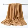 Bufanda de Lana Cachemir para Mujer Otoño e Invierno de Gama Alta Versátil Chal para Hombre Color Sólido Nueva Bufanda Gruesa de Imitación Cachemir