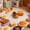Ovo Pochê Simulado Gema de Ovo Massa Chocolate Rolo Suíço Cena de Padaria Brinquedo de Comida Decoração Resina Acessório DIY