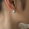 Aretes Vintage Retro Exagerados Elegantes de Perlas Aretes Clásicos de Perlas Estilo Chanel Clips para Orejas Sin Perforación