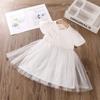 Vestido de Algodão Branco para Meninas Graffiti Tie-Dye Feito à Mão Saia Branca SECA Infantil Fina Saia com Fivela Antiga