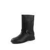 Botines Cortos de Moda Estilo Británico 4.5cm Simples 2026 Otoño/Invierno Nuevos Punta Redonda Tacón Bajo Sin Cordones Botas Vaqueras para Mujer