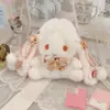 Bolsa transversal de pelúcia de coelho estilo soft girl japonesa Acessório Lolita bolsa de ombro fofa com corrente de pérolas atacado