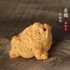 Tuiya Taihang Madera de Alto Contenido de Aceite Tallada en Madera Sapo Dorado de Tres Patas Adornos de Sapo Hada Decoración del Hogar Adornos de Sapo Dorado de la Suerte