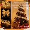 Luces de Cadena LED Transfronterizas de Navidad, Luces de Cadena de Cinta, Luces de Cable de Cobre, Luces Satinadas para Árbol de Navidad, Tiras de Luces Decorativas de Moño, Arreglo