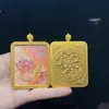 Nuevo Colgante de Collar Thangka de Guanyin de Oro Coloreado Pintado a Mano de Alta Gama con Cuerda Colgante del Dios de la Riqueza Amarillo Accesorios para Mujer Colgante
