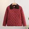 Chaqueta Ligera Acolchada de Otoño/Invierno para Mujer, Abrigo Casual de Algodón Acolchado de Diamantes, Chaqueta de Algodón Cálida con Cuello Alto, Ropa de Abrigo para Mujeres de Mediana Edad y Mayores
