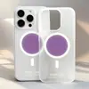 Círculo Roxo Adequado para Apple 18Promax Fosco Magnético Iphone16/15 Furo Grande Proteção Anti-Queda 14ª Geração