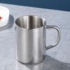 Caneca de Aço Inoxidável 304 de Camada Dupla com Alça, Copo de Água para Jardim de Infância, Copo Infantil com Tampa, Xícara de Chá para Uso Doméstico