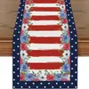 Camino de Mesa Vintage Estilo Americano Transfronterizo, Mantel Navideño de Lino Estampado, Mantel Largo Decorativo, Mesa de Centro Estilo Lujo Ligero