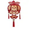Decoração de Casamento com Enfeites Pendurados do Caractere Dupla Felicidade para Casa Nova de Homens e Mulheres, Quarto, Sala de Estar, Cômodo, Decorações Penduradas de Maçã, Parede de Fundo, Decoração de Sala de Casamento